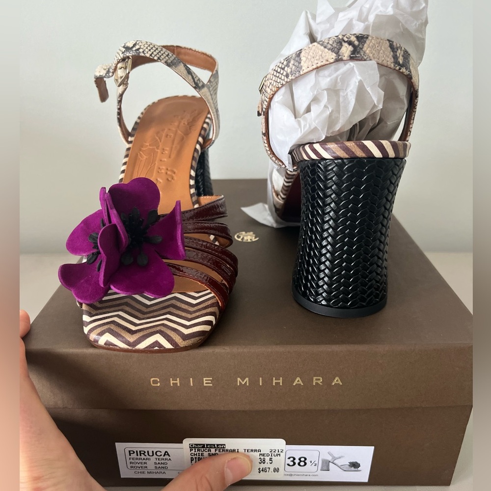 Purple flower block heel- Piruca Ferrari Terra Rover Sand Shoe